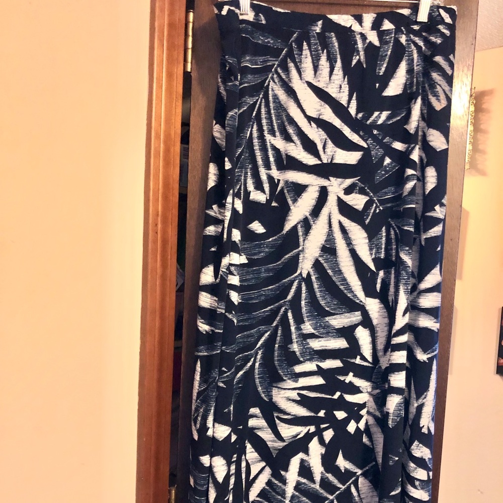Blue & White Floral Maxi Skirt